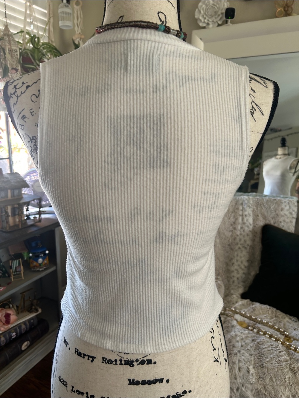 Volcom White Ribbed High-Neck Tank - Picture 3 of 4